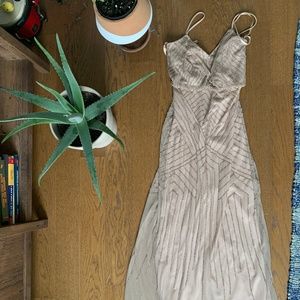 BHLDN Champagne colored sequins bridesmaid dress